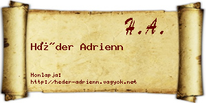 Héder Adrienn névjegykártya